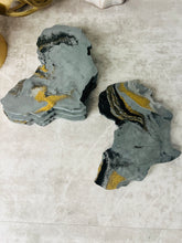 Load image into Gallery viewer, Charcoal Marbled Concrete Africa Coaster Set