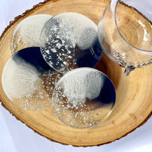 Load image into Gallery viewer, Navy Blue and White Coaster Set