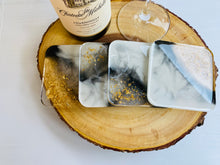 Load image into Gallery viewer, Square Black & White Coaster Set