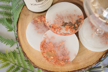 Load image into Gallery viewer, White and Copper Coaster Set