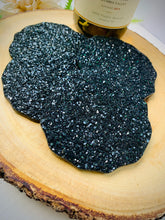 Load image into Gallery viewer, Black Druzy Coaster Set