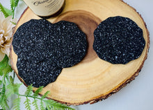 Load image into Gallery viewer, Black Druzy Coaster Set