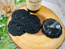 Load image into Gallery viewer, Black Druzy Coaster Set