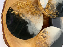 Load image into Gallery viewer, Black, White and Gold Coaster Set