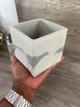 Load image into Gallery viewer, Marbled Concrete Square Planter | Succulant Pot | Small Planter |
