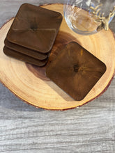 Load image into Gallery viewer, Square Brown Coaster Set
