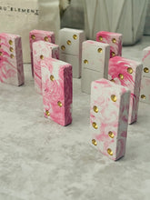 Load image into Gallery viewer, Pink Marbled Concrete Domino Set | Outdoor Game | Minimalist Living
