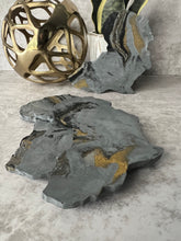 Load image into Gallery viewer, Charcoal Marbled Concrete Africa Coaster Set
