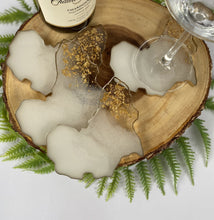 Load image into Gallery viewer, White &amp; Gold African Coaster Set

